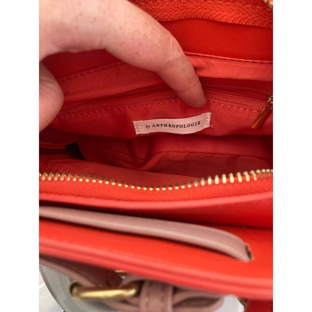 Anthropologie Agathe Mini Satchel Crossbody Bag Remi/Reid- red/orange Coral - Picture 11 of 14